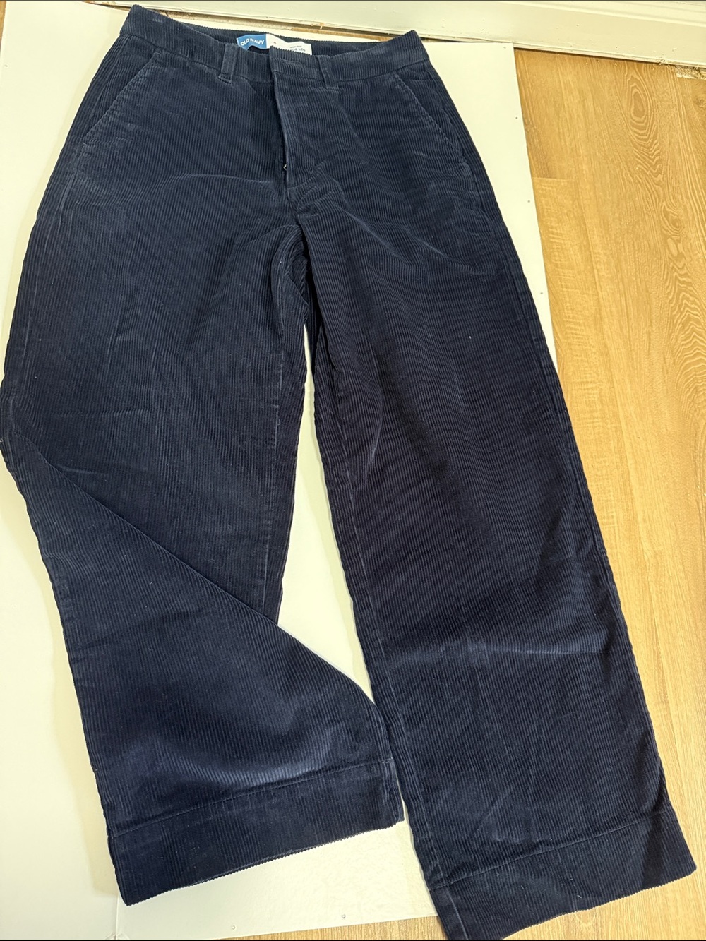navy blue Old Navy high-rise wide-leg corduroy pants